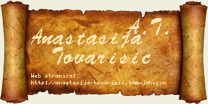 Anastasija Tovarišić vizit kartica